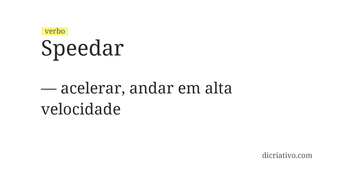 Significado de speedar