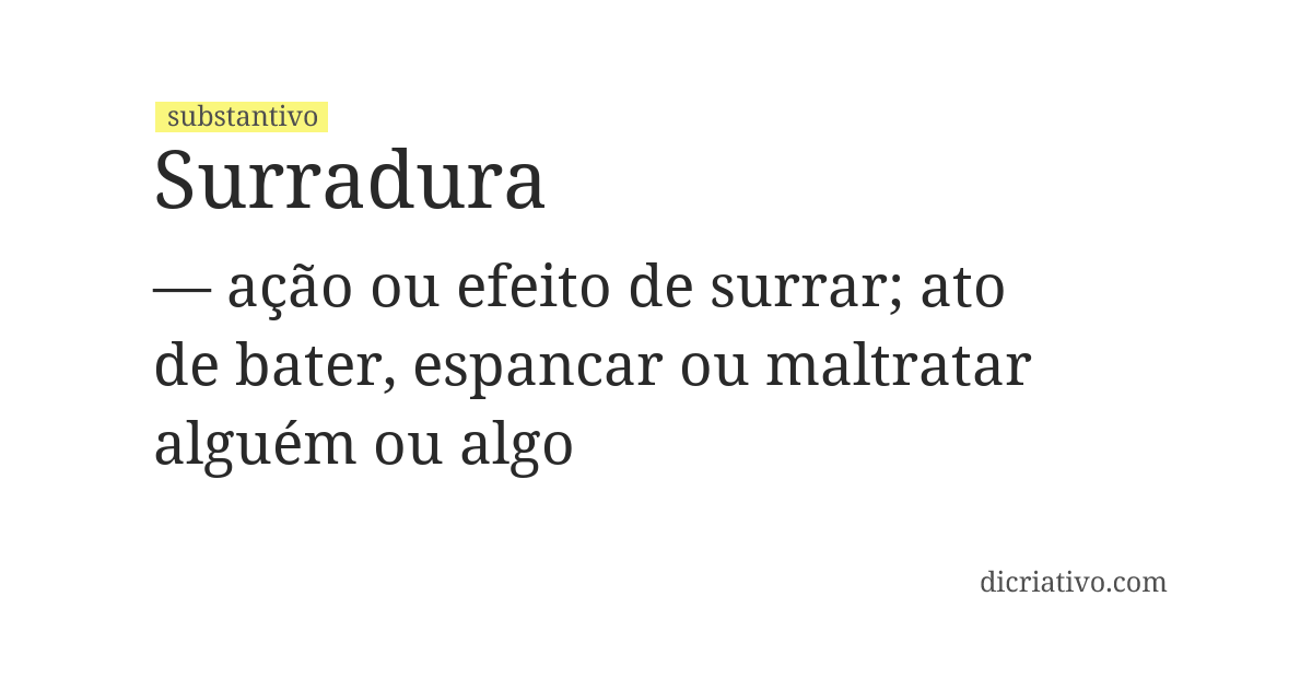 Significado de surradura