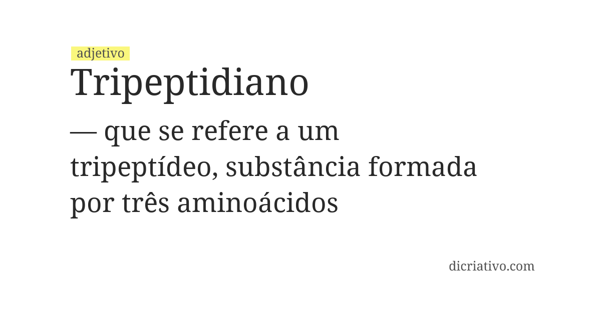 Significado de tripeptidiano