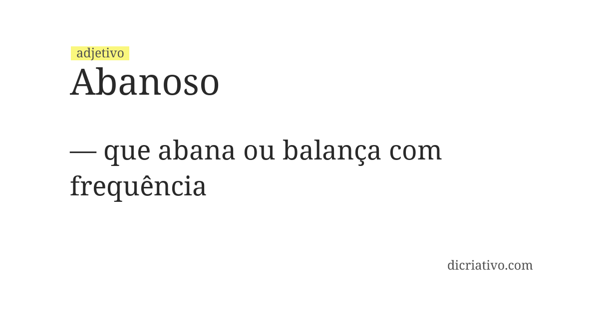 Significado de abanoso