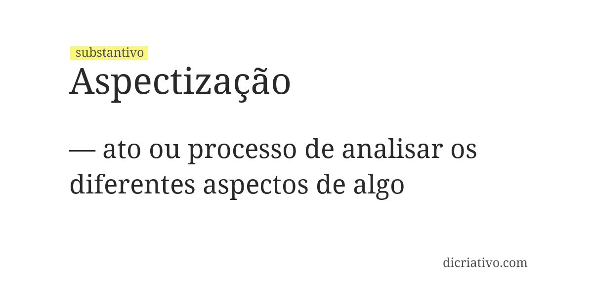Significado de aspectização