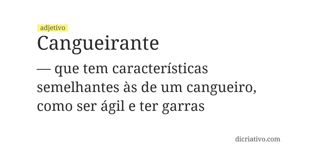 Significado de cangueirante