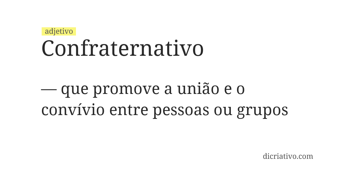 Significado de confraternativo