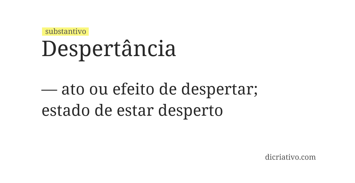 Significado de despertância