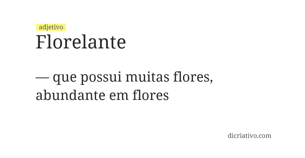Significado de florelante