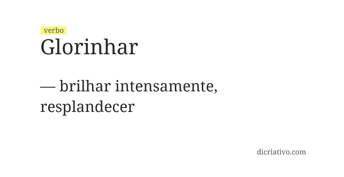 Significado de glorinhar