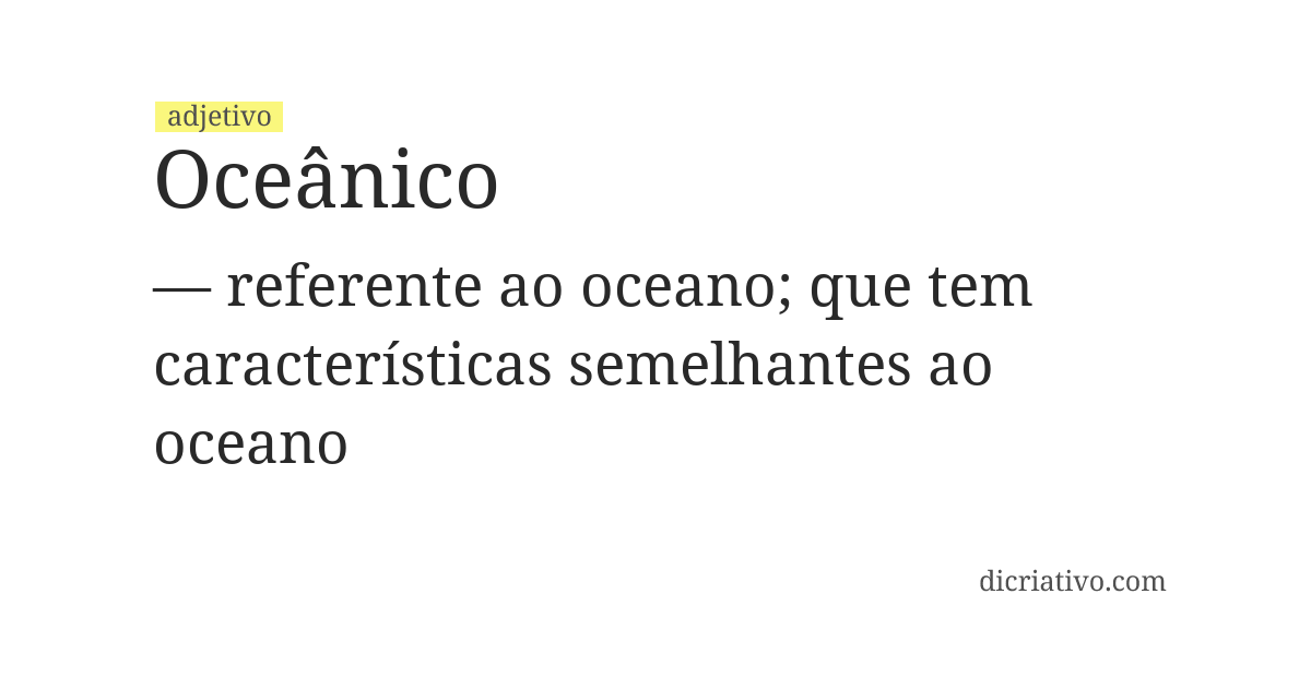 Significado de oceânico