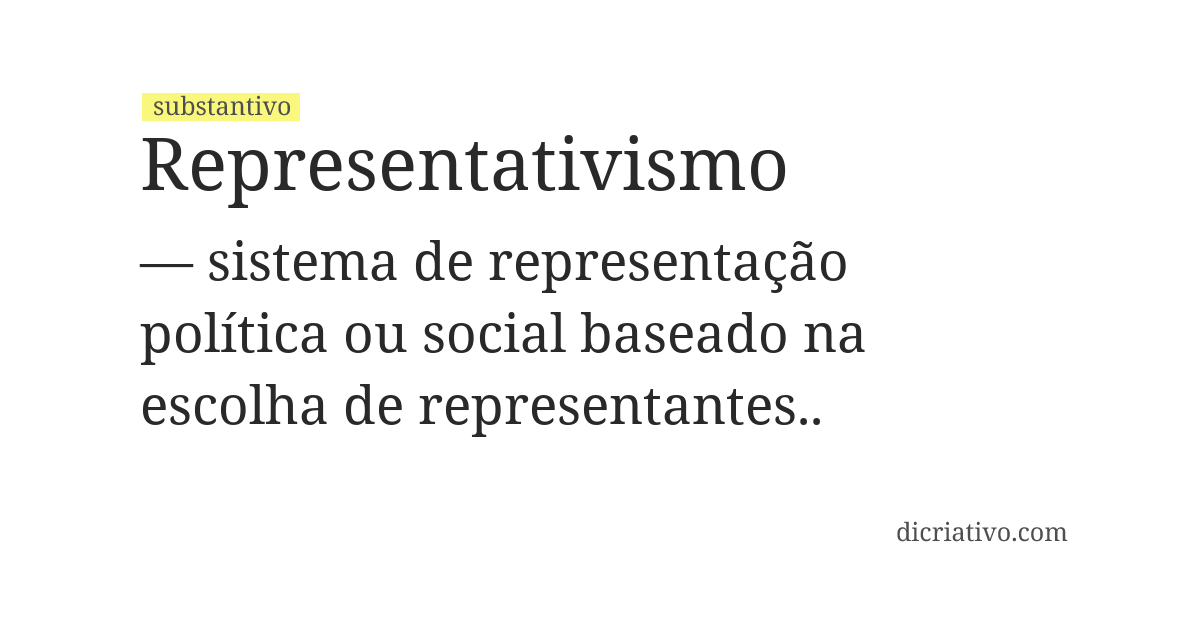Significado de representativismo