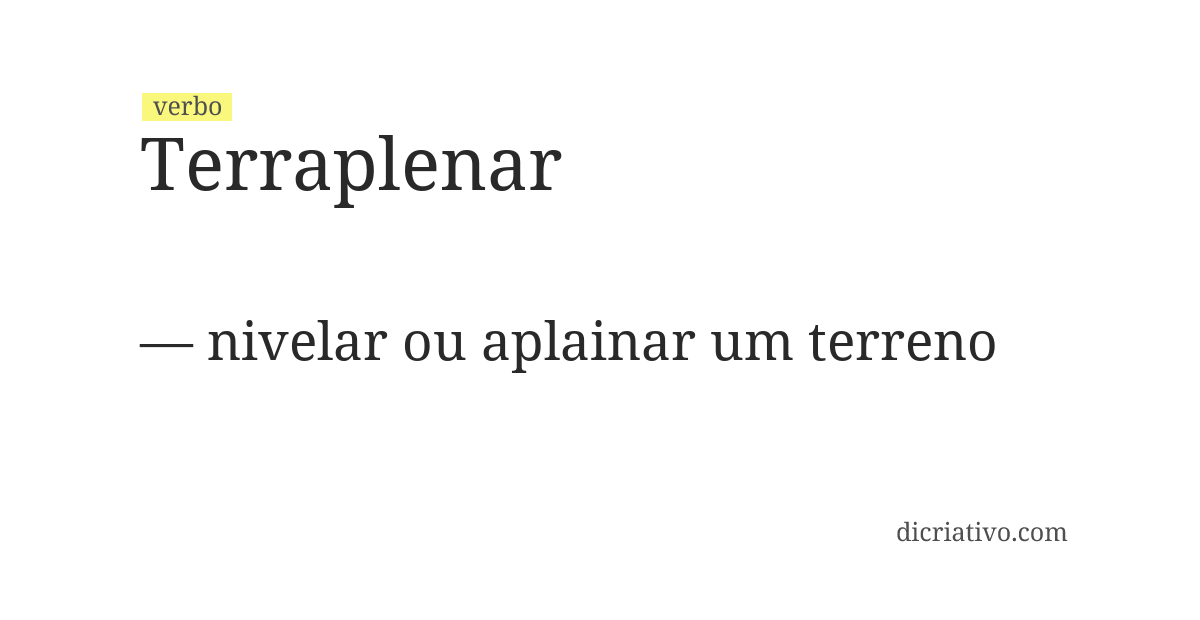 Significado de terraplenar