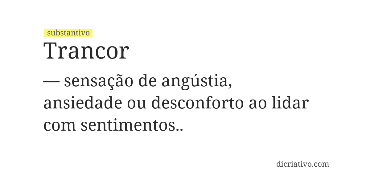 Significado de trancor