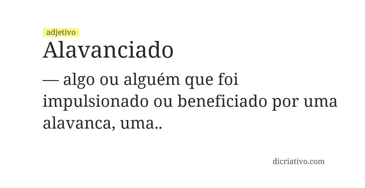 Significado de alavanciado