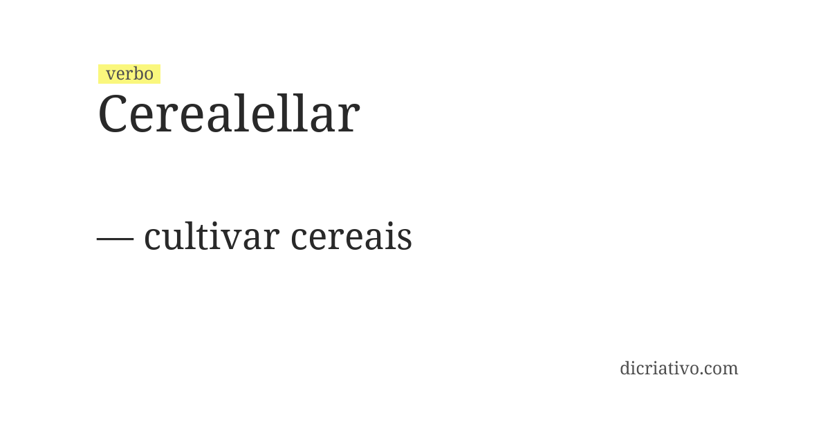 Significado de cerealellar