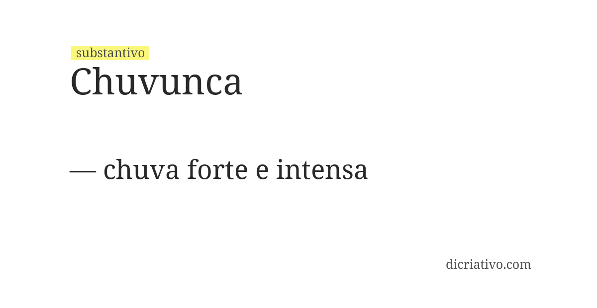Significado de chuvunca