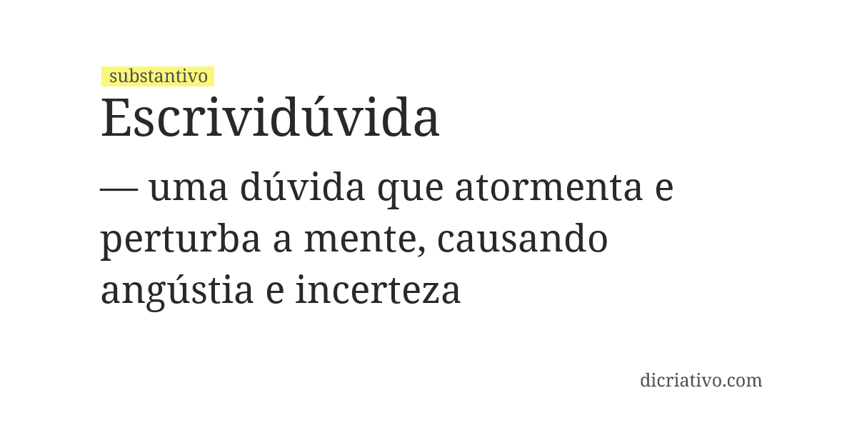 Significado de escrividúvida