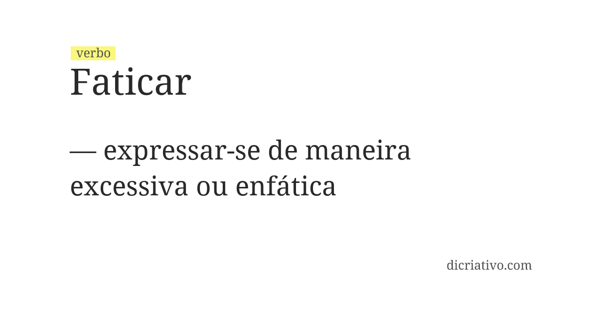 Significado de faticar