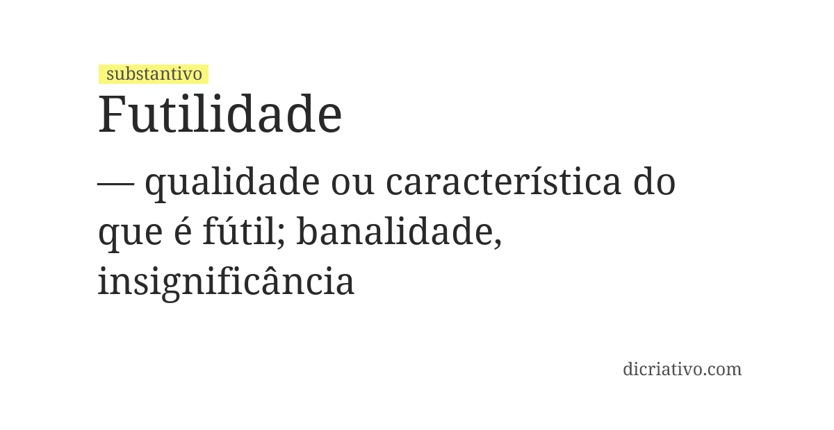 Significado de futilidade