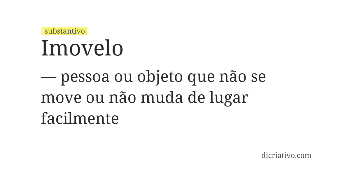Significado de imovelo