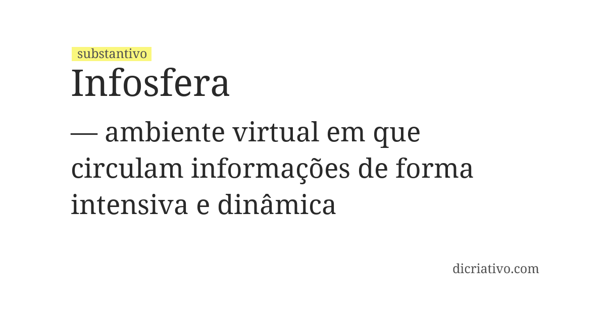 Significado de infosfera