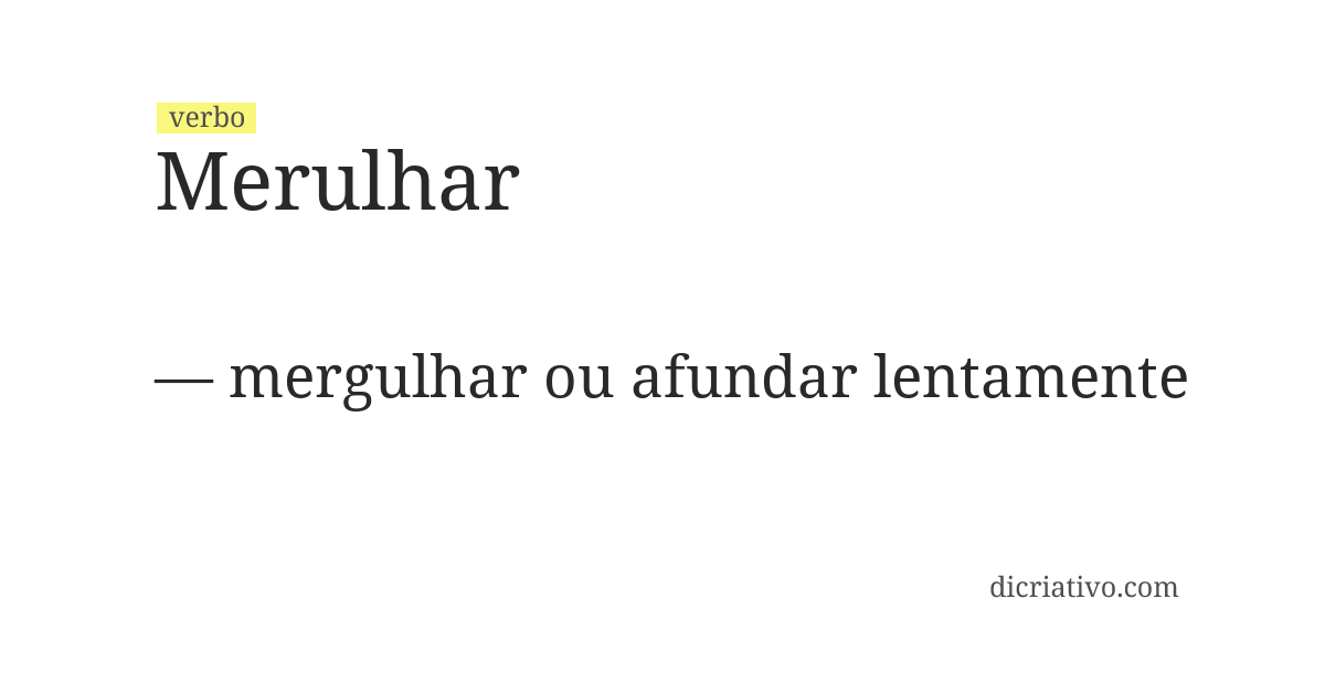 Significado de merulhar
