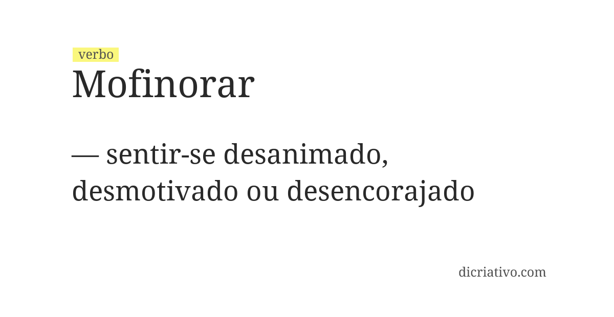 Significado de mofinorar