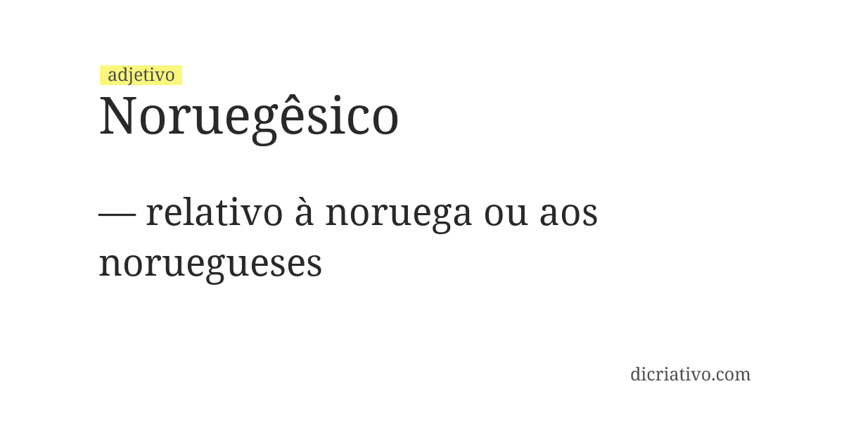 Significado de noruegêsico