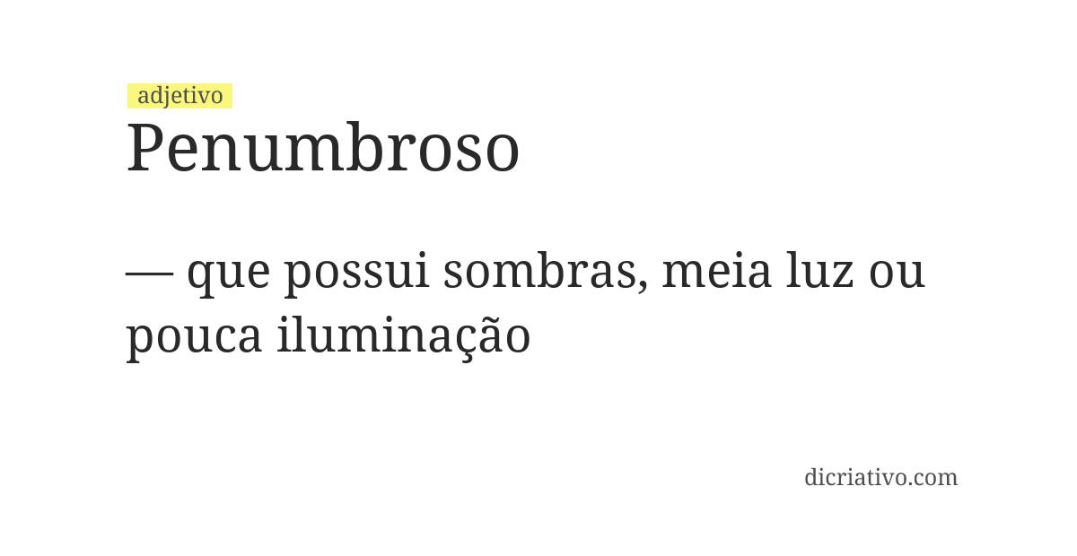 Significado de penumbroso