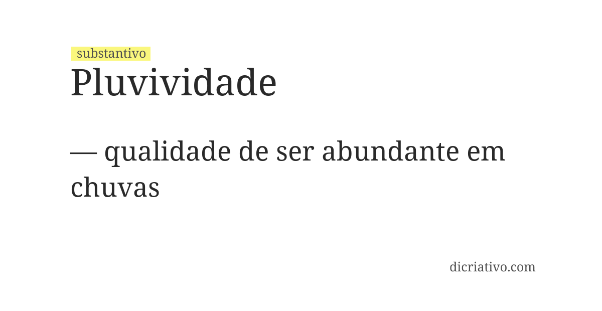Significado de pluvividade