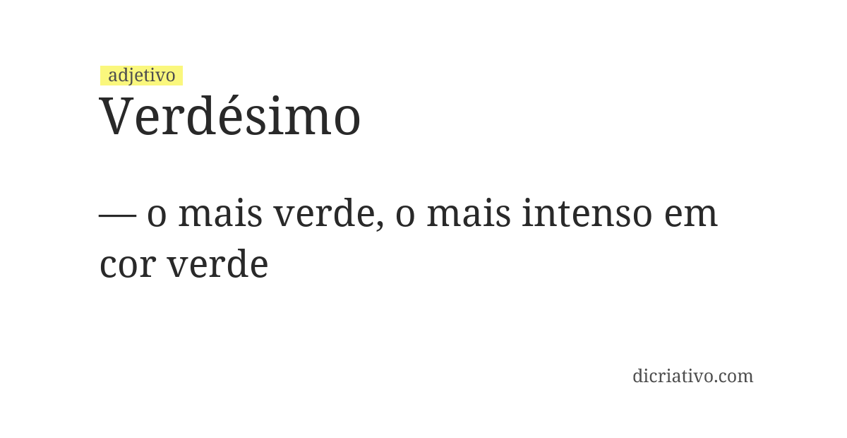 Significado de verdésimo