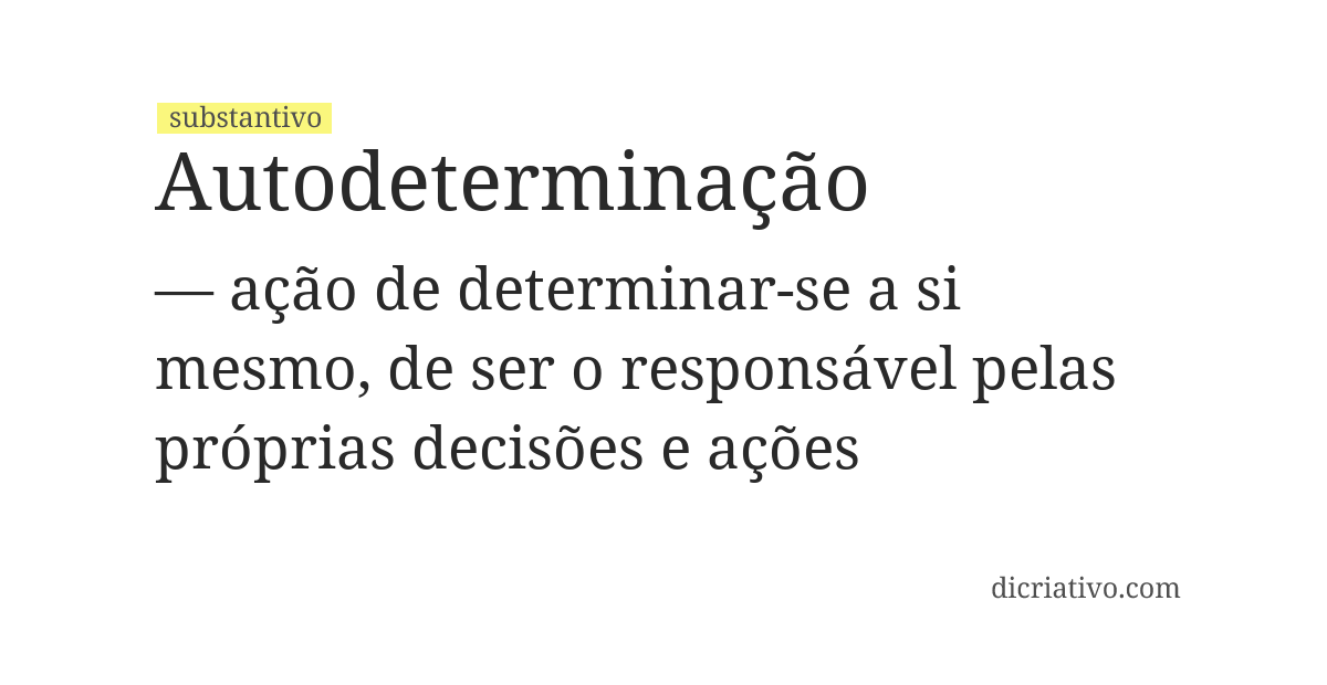 Significado de autodeterminação