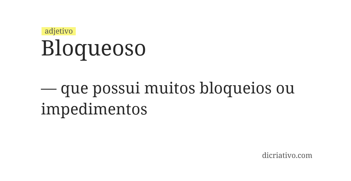 Significado de bloqueoso