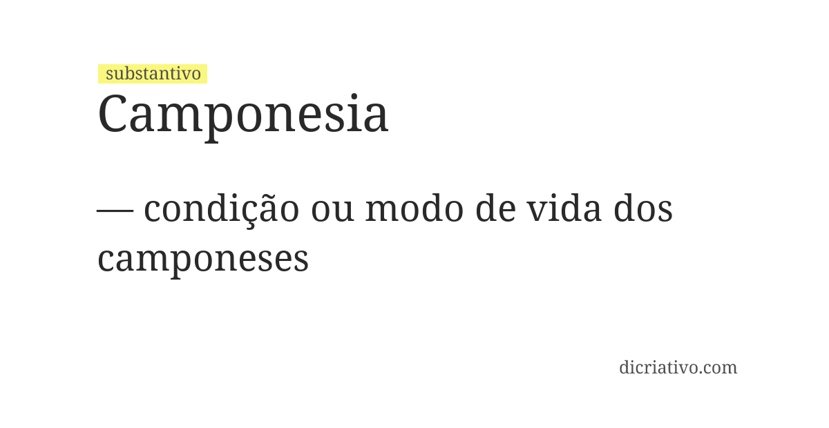 Significado de camponesia