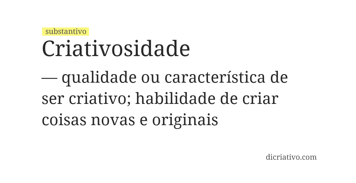 Significado de criativosidade