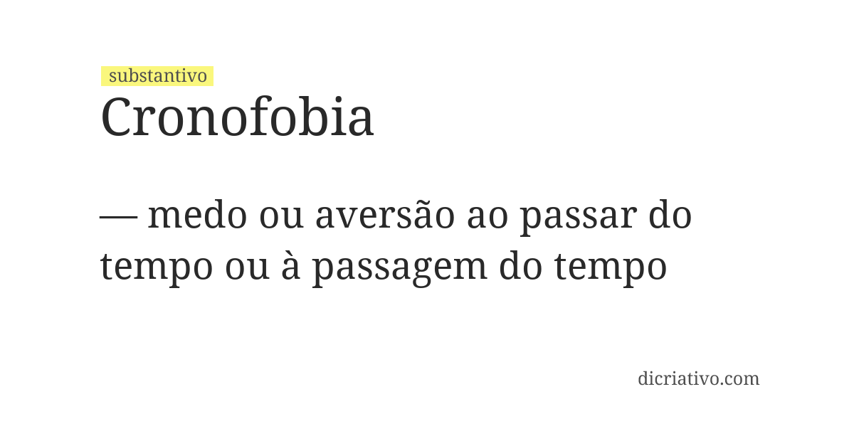 Significado de cronofobia