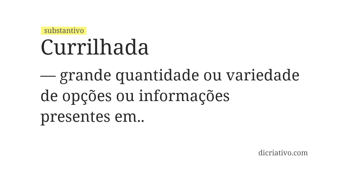 Significado de currilhada