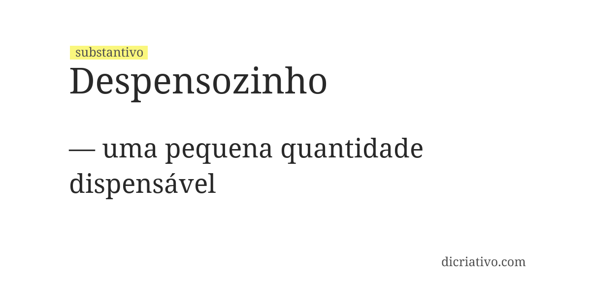 Significado de despensozinho