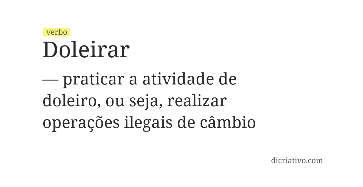 Significado de doleirar