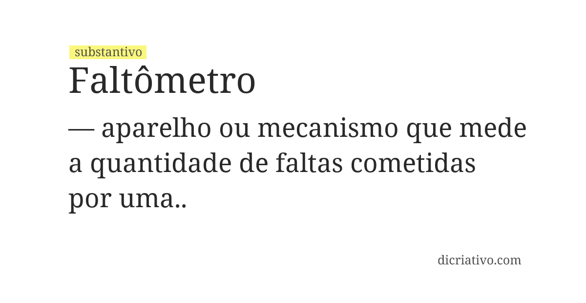 Significado de faltômetro