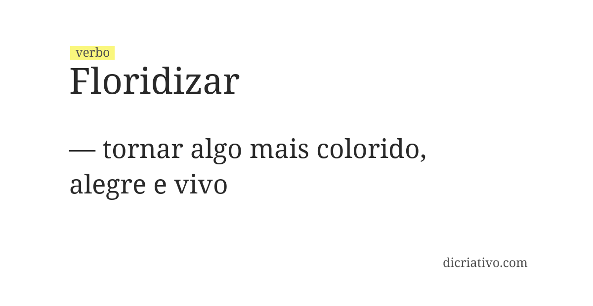 Significado de floridizar