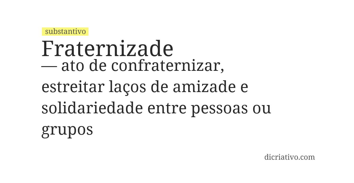 Significado de fraternizade