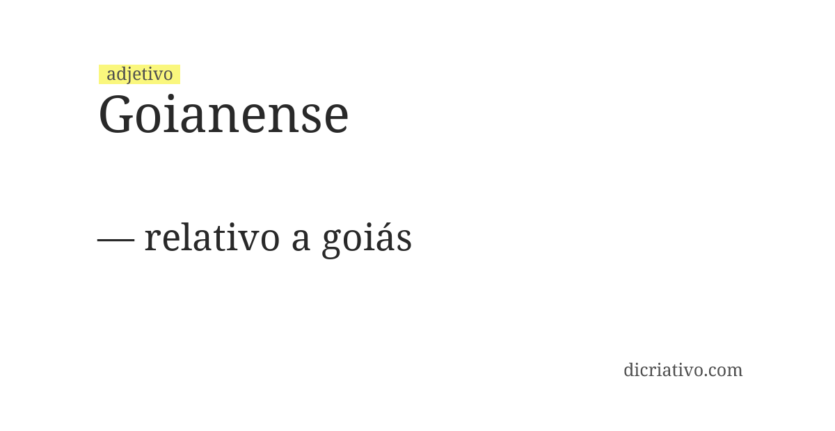 Significado de goianense