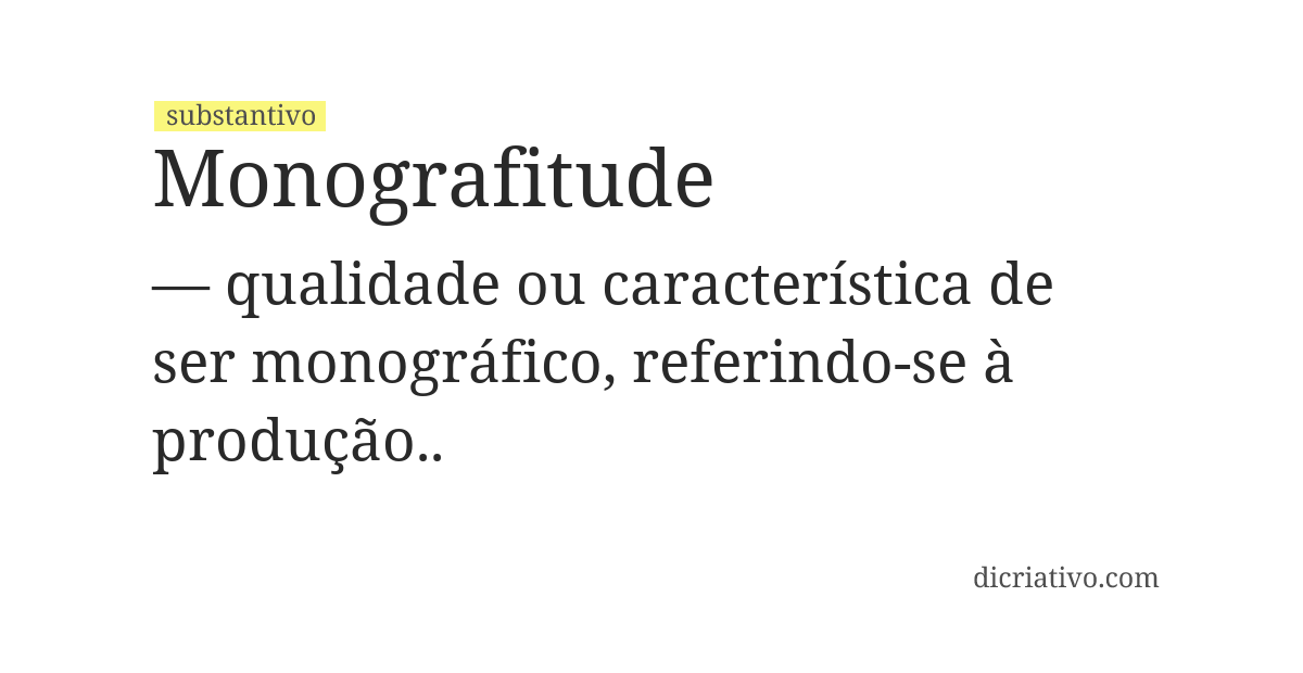 Significado de monografitude