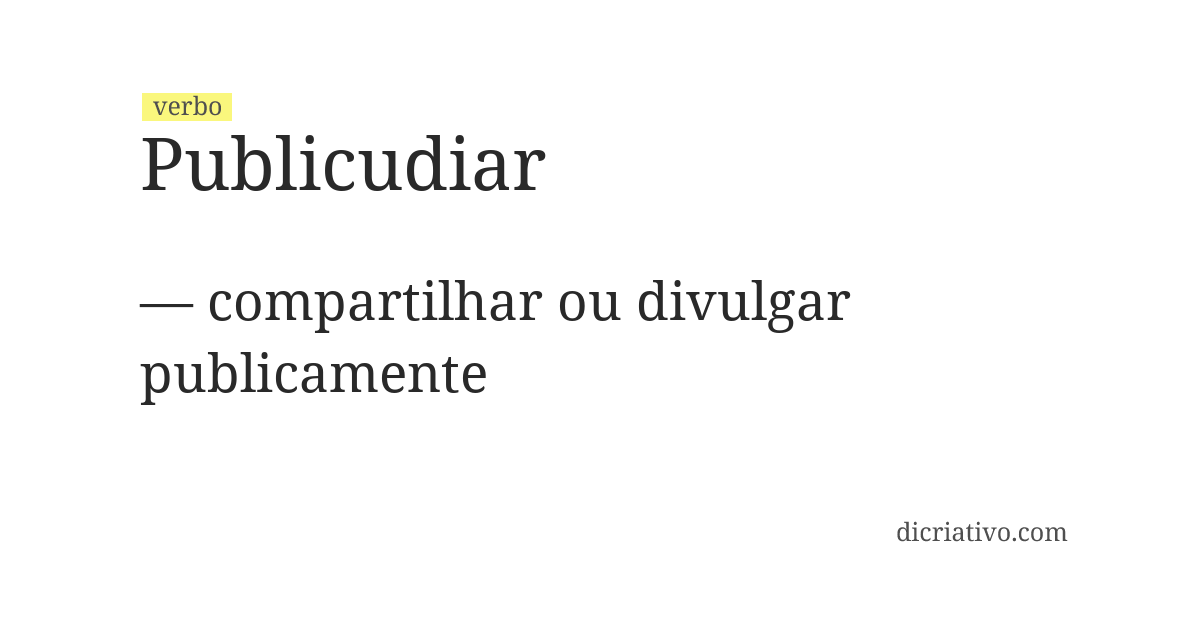 Significado de publicudiar