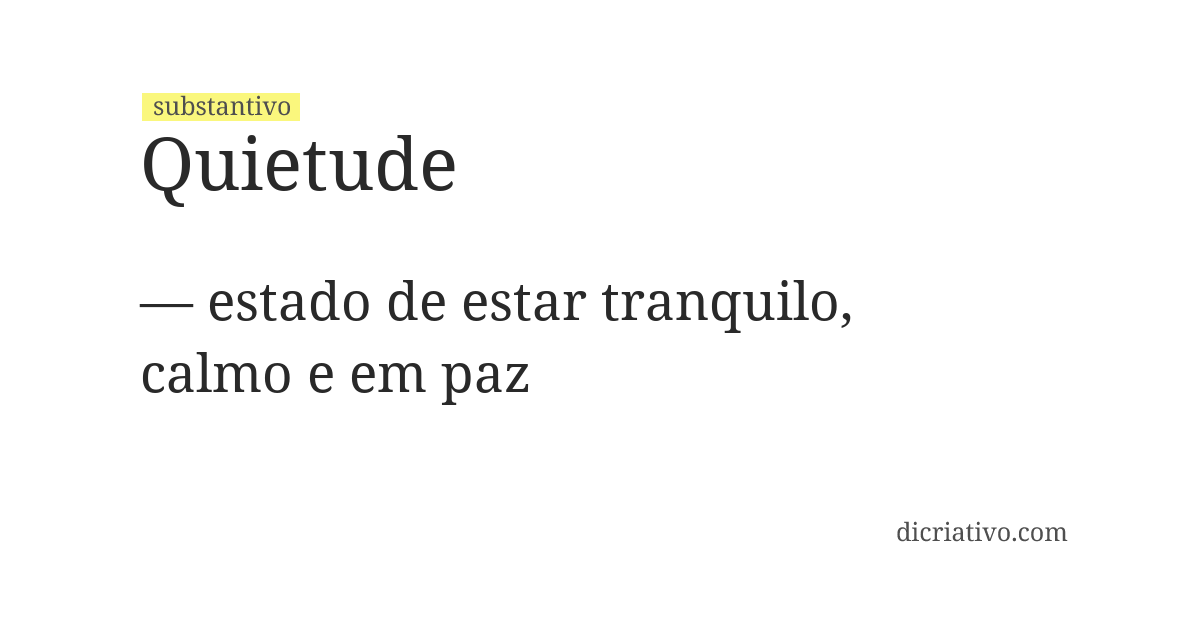 Significado de quietude