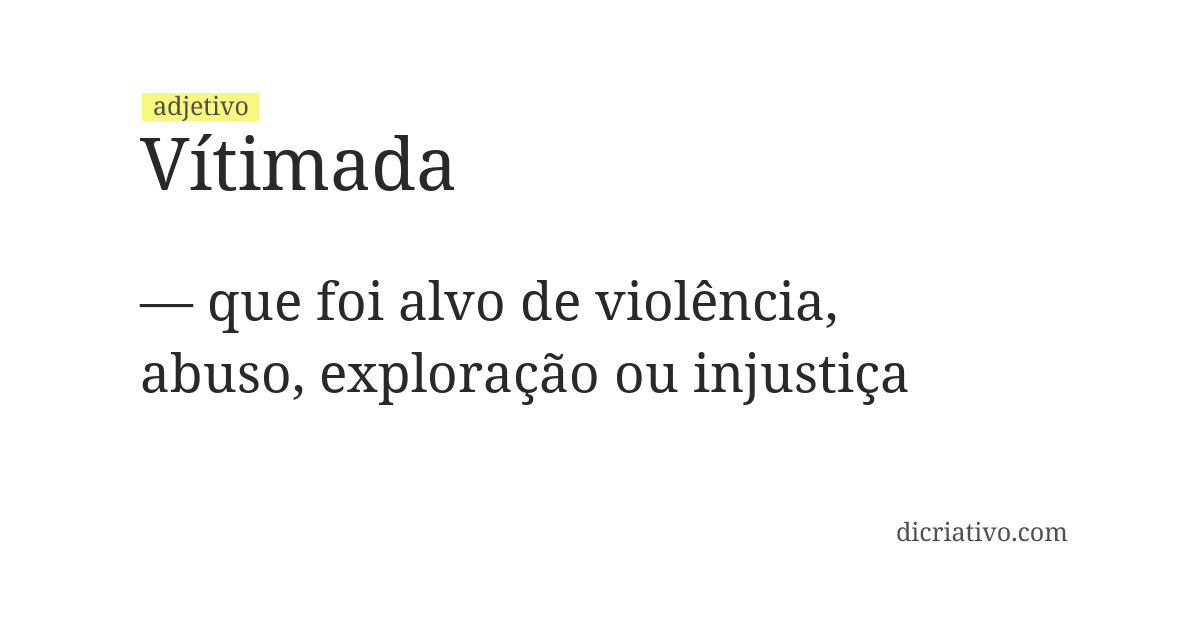 Significado de vítimada
