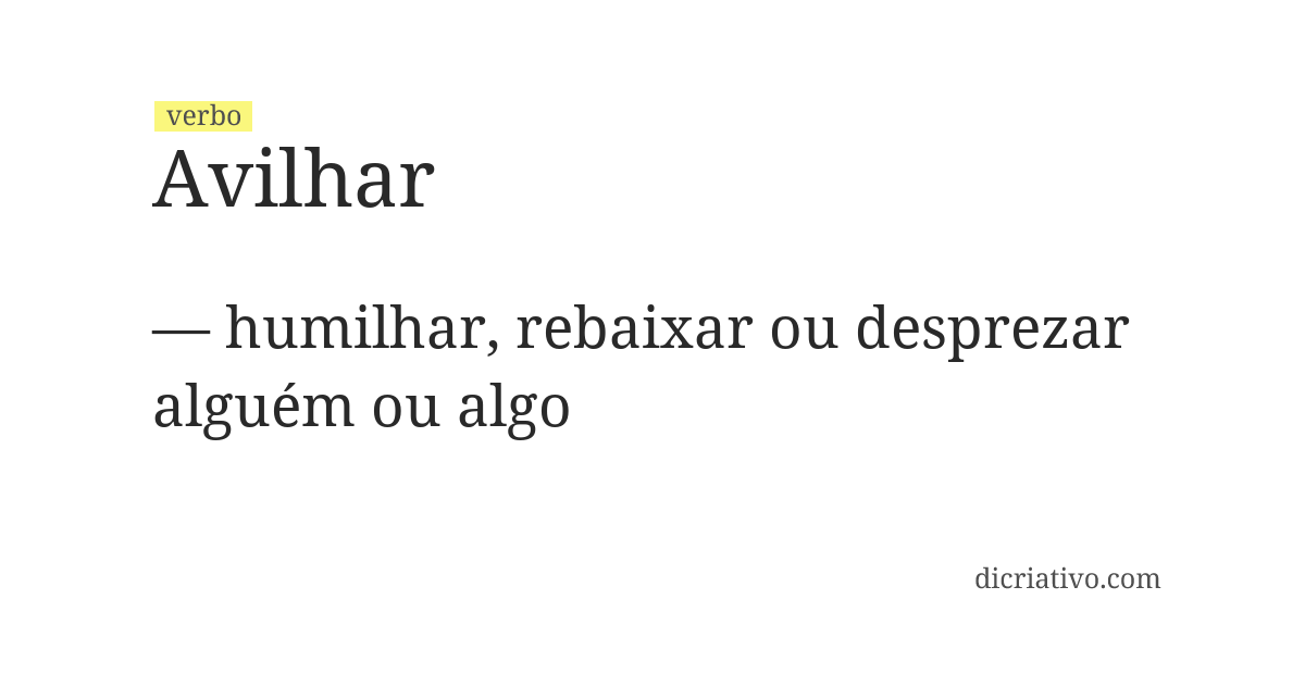 Significado de avilhar