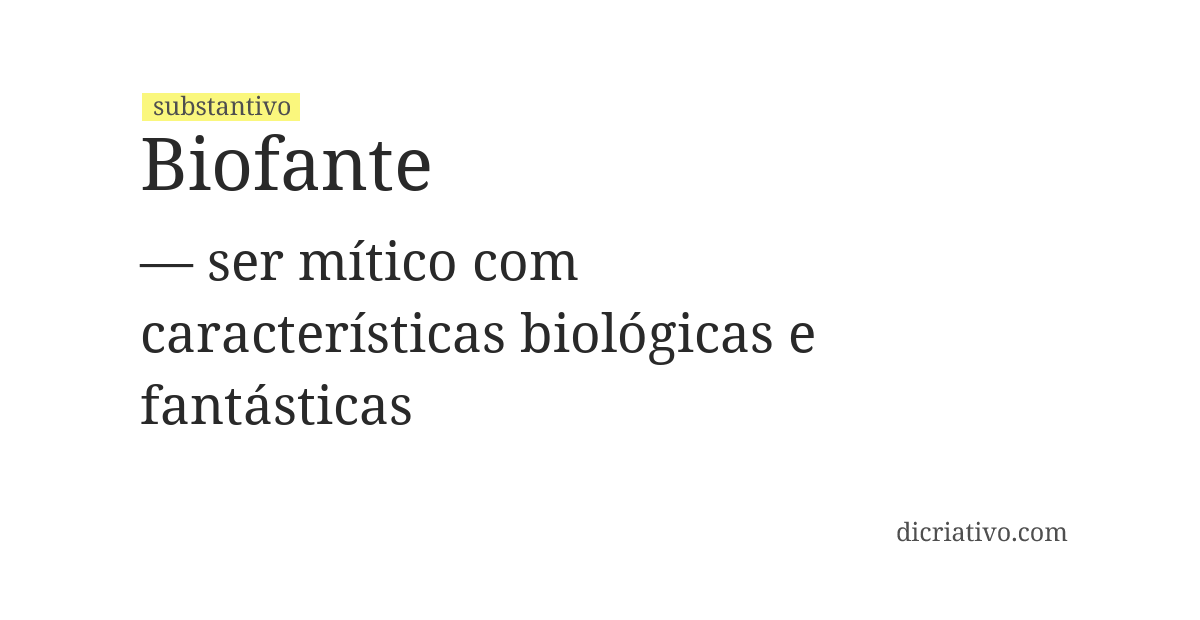 Significado de biofante