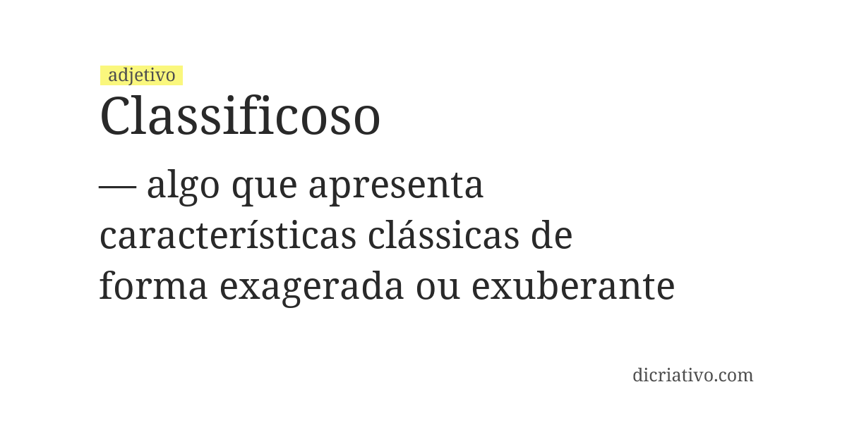 Significado de classificoso