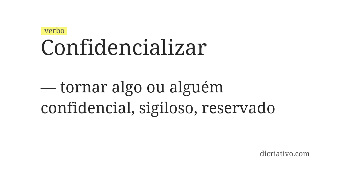 Significado de confidencializar
