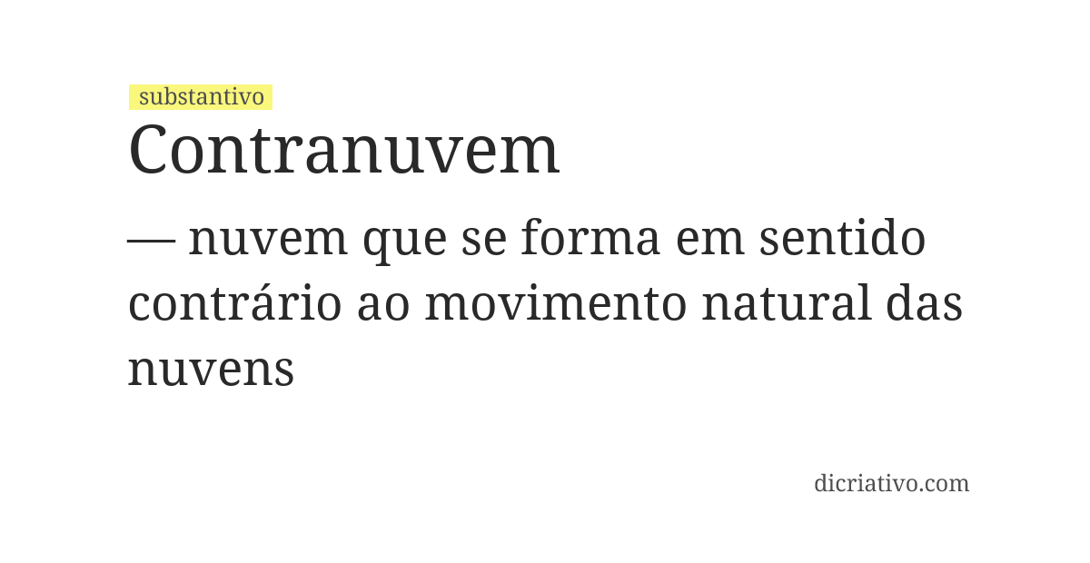 Significado de contranuvem