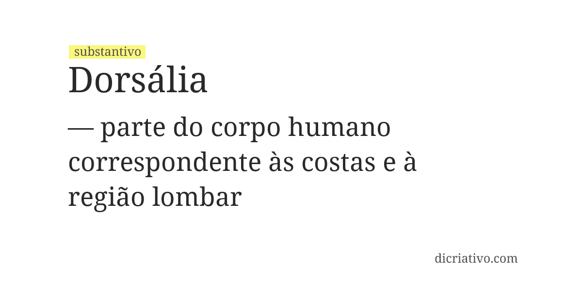 Significado de dorsália